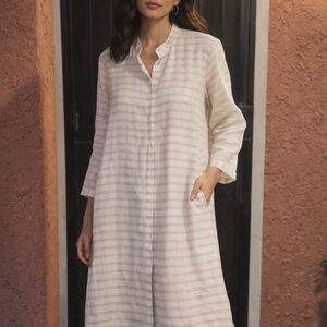 Striped Long Sleeve Shirt Dress